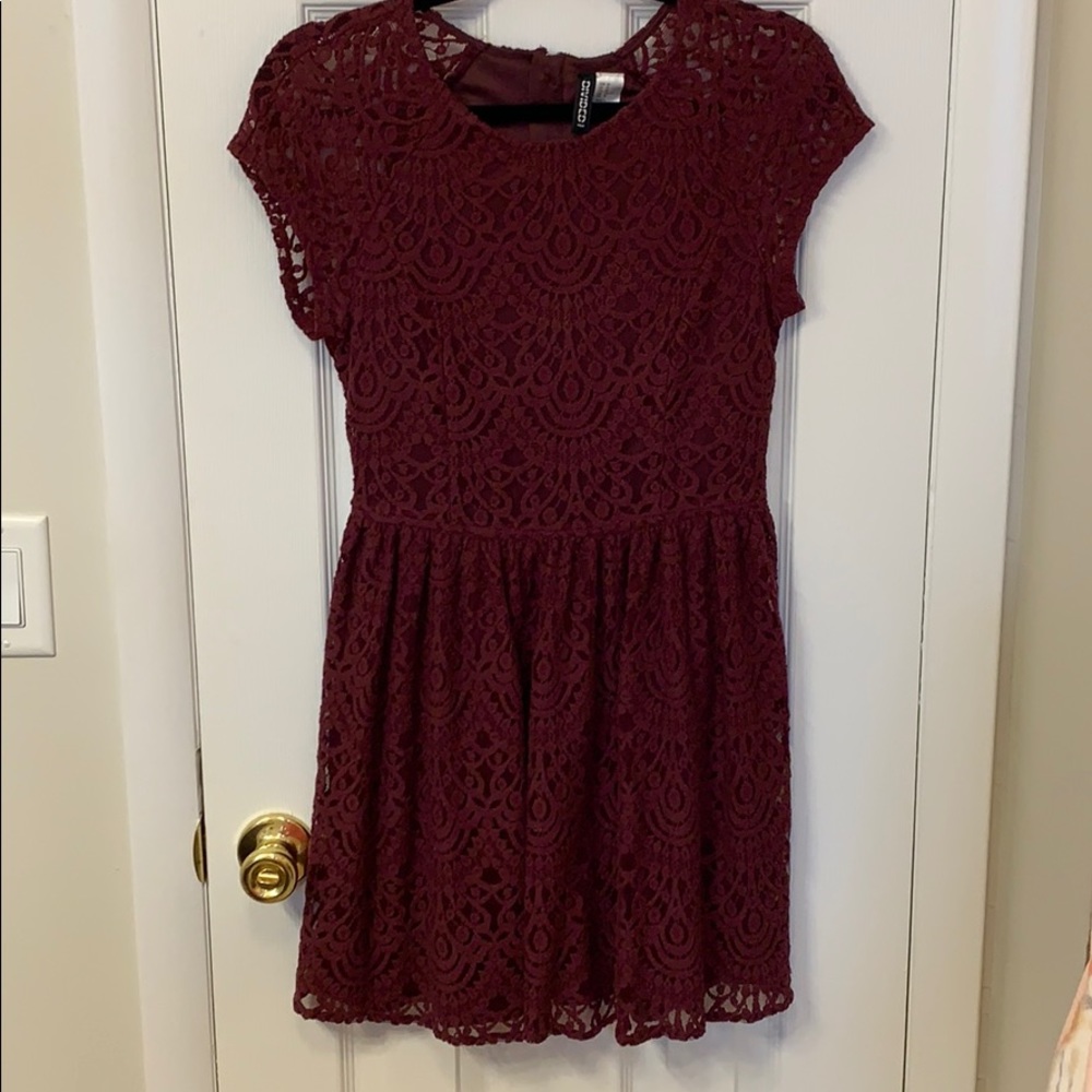 Burgundy H&M Divided Lace Dress